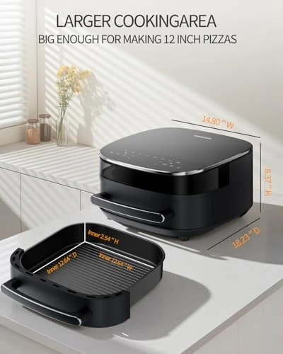 Large Air Fryer with Window and Light — Air Fryer, EDENPEER