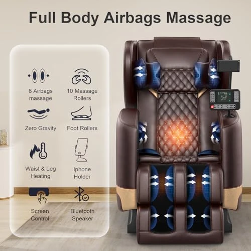 Massage Chair Full Body with Zero Gravity, Airbags, Heating, and Bluetooth Speaker — Massage Chairs, FURNIMAT