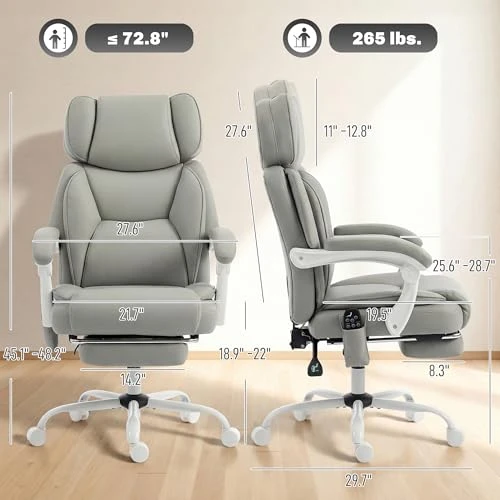 Massage Office Chair with Lumbar Heat, Ergonomic Executive Desk Chair with Adjustable Headrest, Vibration, Reclining,... — Massage Chairs, HOMCOM