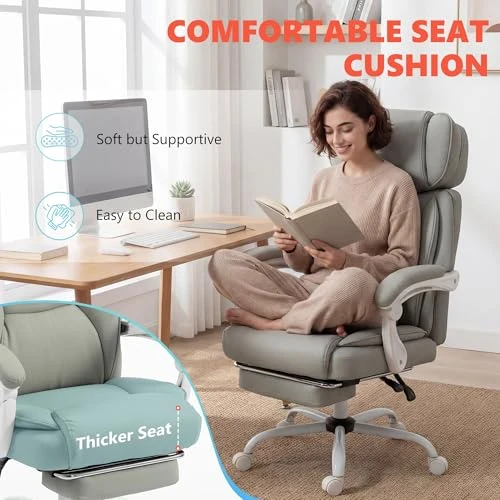 Massage Office Chair with Lumbar Heat, Ergonomic Executive Desk Chair with Adjustable Headrest, Vibration, Reclining,... — Massage Chairs, HOMCOM