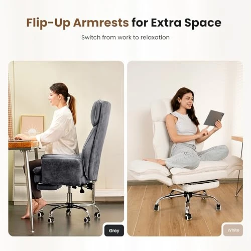 Office Chair with Flip Armrests and Foot Rest — Smart Chairs, HOMRELEXA