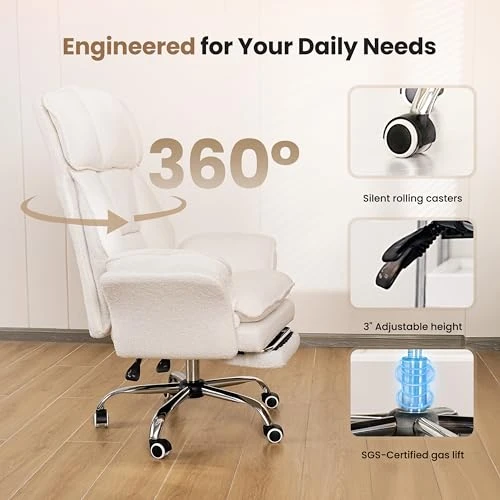 Office Chair with Flip Armrests and Foot Rest — Smart Chairs, HOMRELEXA