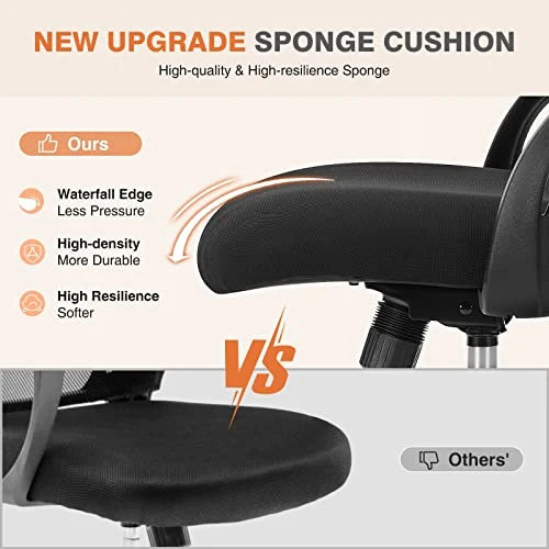 Office Computer Desk Chair, Ergonomic Mid-Back Mesh Rolling Work Swivel Task Chair with Wheels, Comfortable Lumbar... — Smart Chairs, Sweetcrispy
