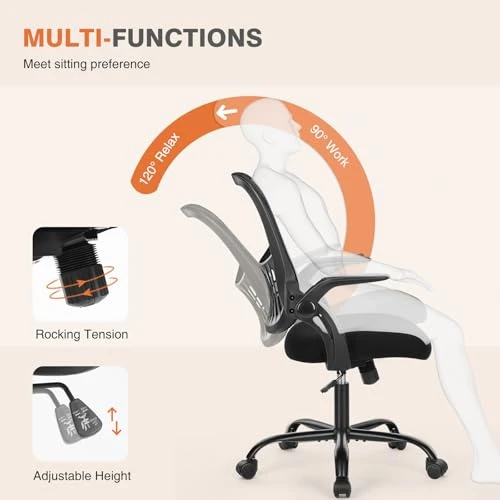 Office Computer Desk Chair, Ergonomic Mid-Back Mesh Rolling Work Swivel Task Chair with Wheels, Comfortable Lumbar... — Smart Chairs, Sweetcrispy