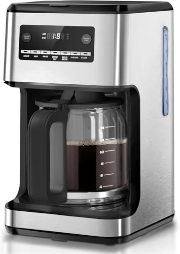 Programmable Drip Coffee Maker with Timer, Keep Hot Plate & Reusable Filter — Coffee Maker, Kismile