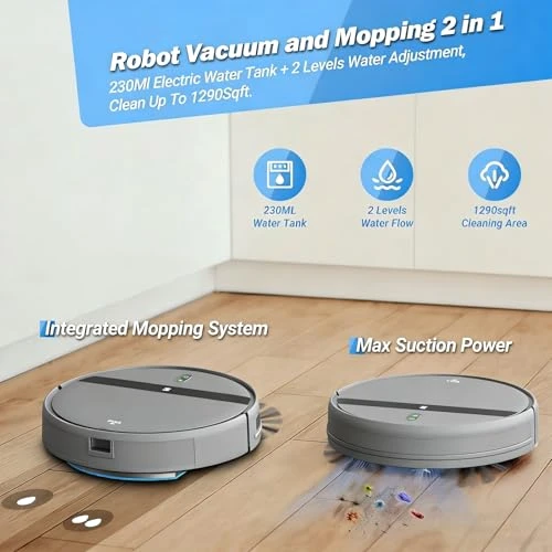 Robot Vacuum and Mop Combo — Robot Vacuum, Kilgone