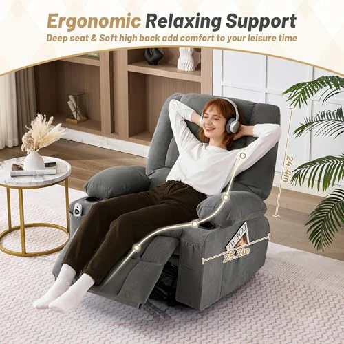 Rocker Recliner Chair with Massage and Heat — Massage Chairs, BIGGARSIT
