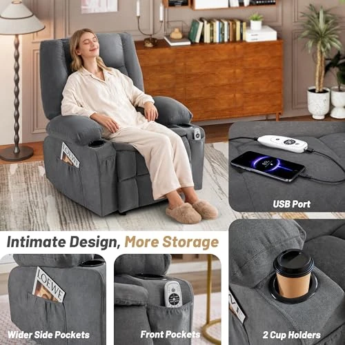 Rocker Recliner Chair with Massage and Heat — Massage Chairs, BIGGARSIT