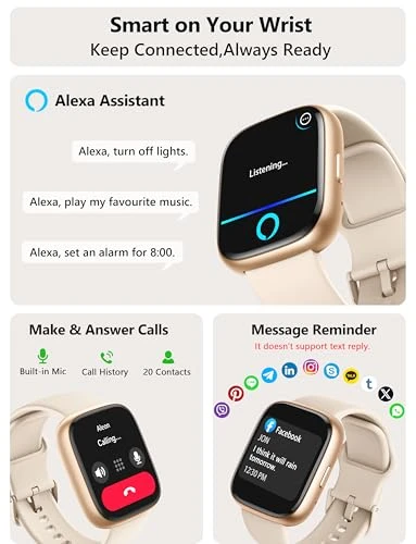 Smart Watch with Alexa, Health Monitoring, and Fitness Tracking — Smart Watch, LODIMEKE