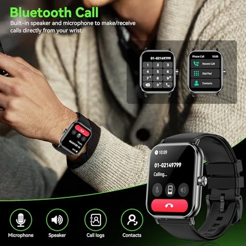 Smart Watch with Bluetooth Calls, 5 ATM Waterproof, 24/7 Health Monitoring — Smart Watch, QONBINK
