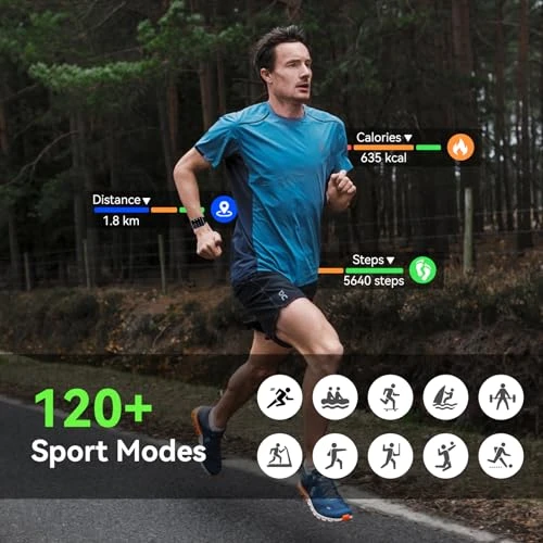 Smart Watch with Bluetooth Calls, 5 ATM Waterproof, 24/7 Health Monitoring — Smart Watch, QONBINK