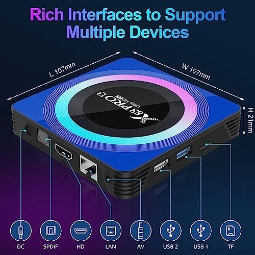 TV Box with Backlit Mini Wireless Keyboard — Smart TV, ADDCOLOR