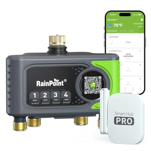 WiFi Sprinkler Timer 4 Zone — Irrigation System, RainPoint