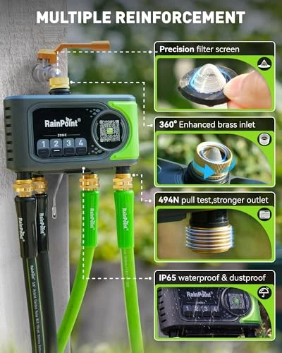 WiFi Sprinkler Timer 4 Zone — Irrigation System, RainPoint