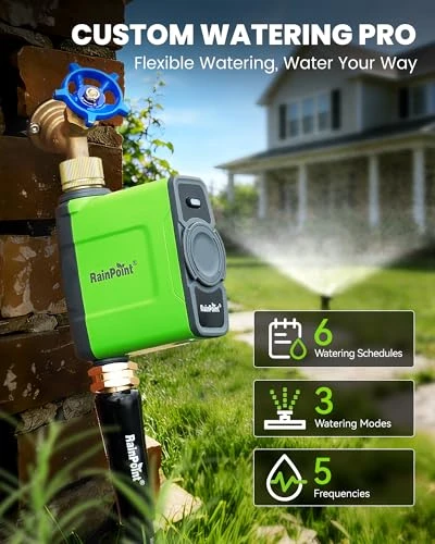 WiFi Water Timer for Garden Hose, Smart Sprinkler Controller — Irrigation System, RainPoint