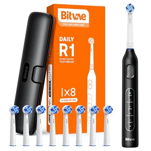Rotating Electric Toothbrush with 8 Brush Heads — Electric Toothbrush, Bitvae