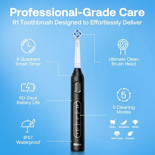 Rotating Electric Toothbrush with 8 Brush Heads — Electric Toothbrush, Bitvae