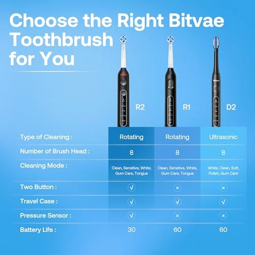 Rotating Electric Toothbrush with 8 Brush Heads — Electric Toothbrush, Bitvae