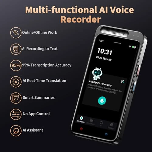 Voice Recorder with Transcription, Summarization, and Translation — Translator Device, HUREWA
