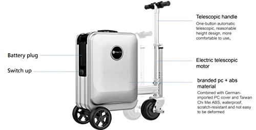 Rideable Electric Luggage Scooter — Smart Luggage, Space Suitcases