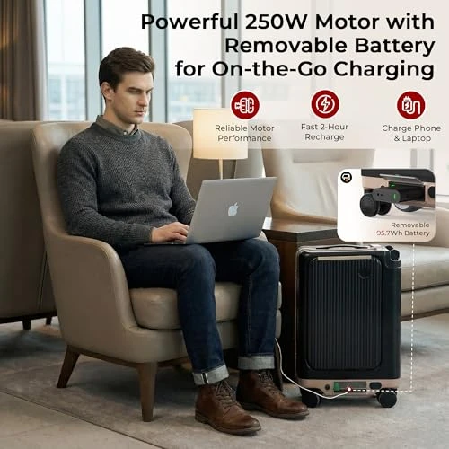Rideable Suitcase with Electric Scooter — Smart Luggage, iScooter