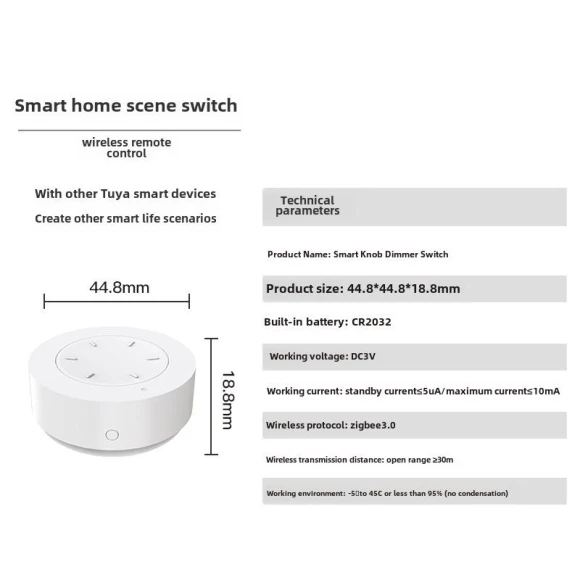 Smart Home Water Detector & Smoke Alarm with Wireless Temperature and Humidity Sensor, Tuya