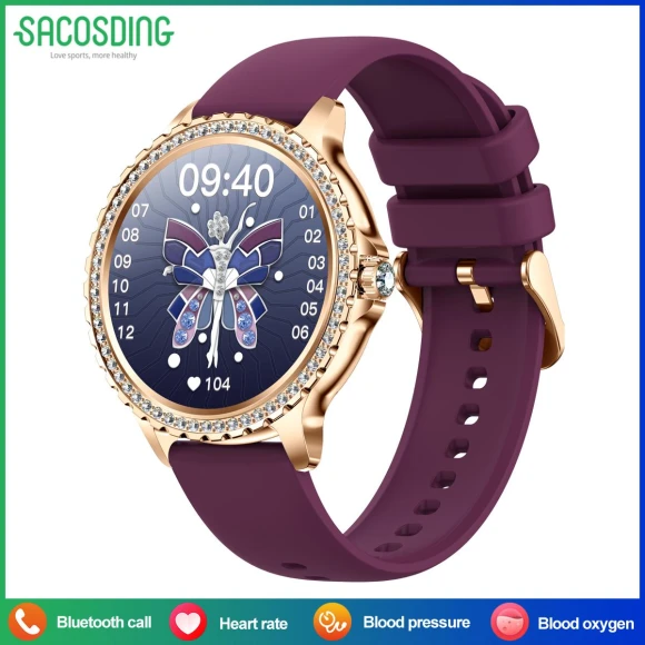 Fashion Women's Smart Watch with AMOLED HD Display, SACOSDING