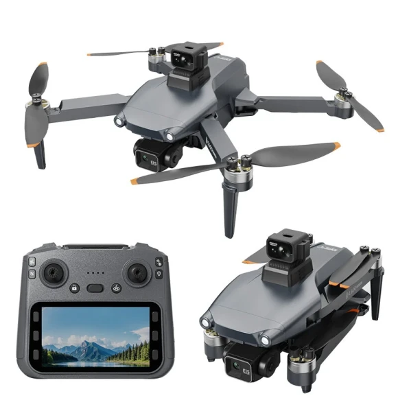 GPS 5G WiFi FPV Drone with 5.9-inch LCD Screen Controller, 4K HD Dual Camera, 3-Axis EIS Gimbal, and 360° Obstacle... — Drone, LYZRC