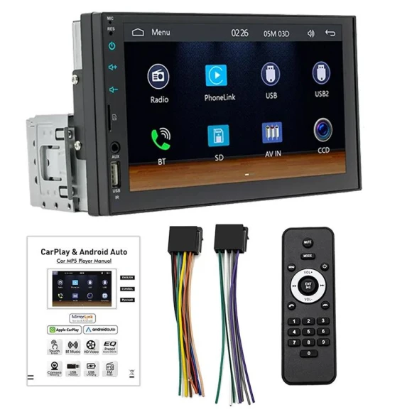 7-inch QLED Display Android MP5 Car Audio — Car Infotainment System, Simplistic Living Home