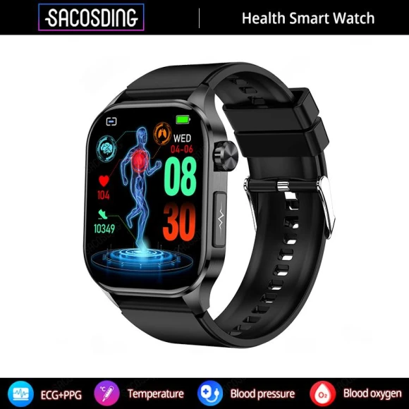 ECG Smartwatch with SOS Bluetooth Call, SACOSDING