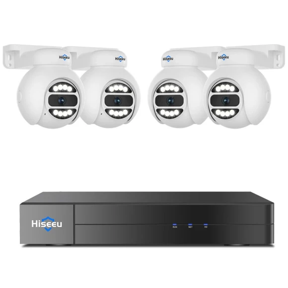 WiFi IP Camera with AI Human Tracking, Two-Way Audio, Spotlight Alarm, Pan and Tilt, Weatherproof — Security Camera, Hiseeu