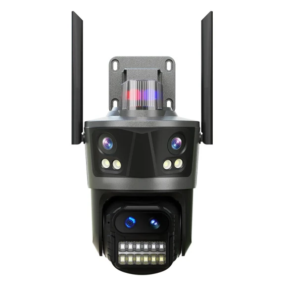 Four Lens WiFi Camera with Three Screen Display — Security Camera, Hiseeu