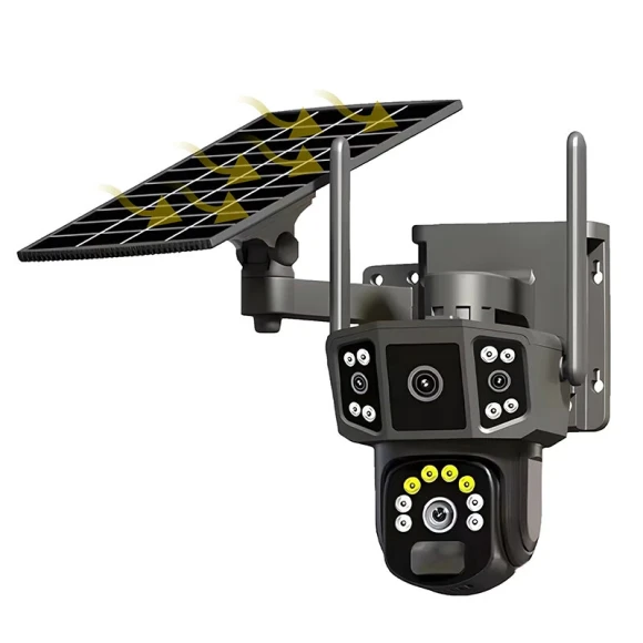WiFi Solar Powered PTZ Camera with 4K Color Night Vision — Security Camera, V380