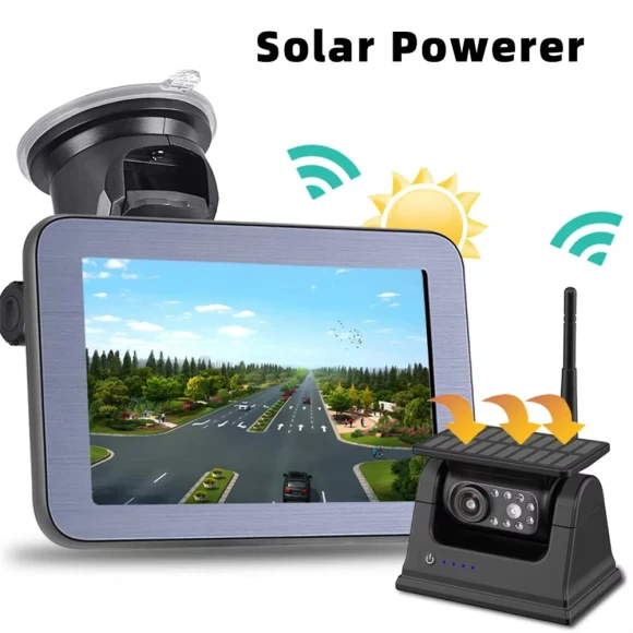 Wireless Solar Powered Backup Camera with Rear View Monitor — Backup Camera