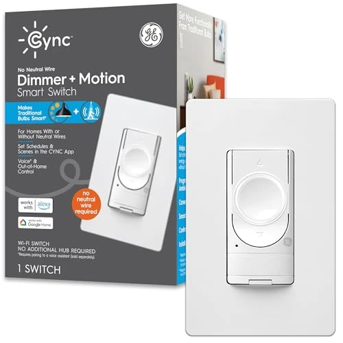 Multi-Location White Wi-Fi Touchless Illuminated Light Switch — Smart Switch, Cync