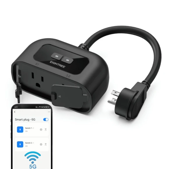Outdoor Smart Plug with Dual Independently Controlled Outlets — Smart Plug, EIGHTREE