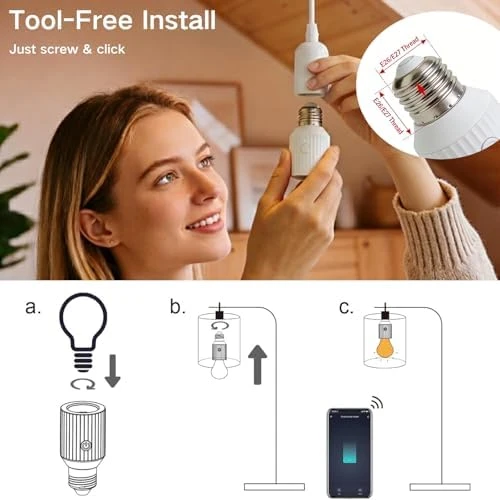 Smart Wi-Fi Light Bulb Socket Adapter — Smart Light Bulb, LoraTap