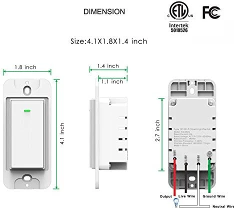 WiFi Wall Light Switch — Smart Switch, Lesim