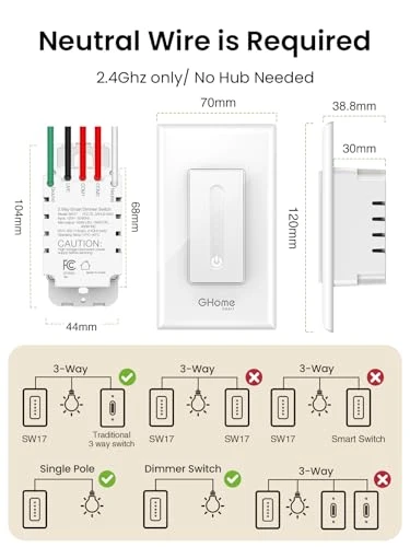 3 Way Dimmer Switch — Smart Switch, GHome Smart