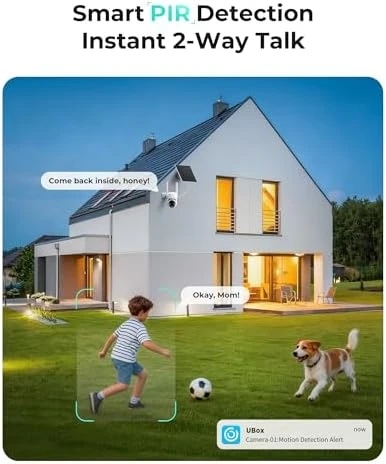 4G LTE Cellular Security Camera Outdoor, Solar Powered, 2K Color Night Vision, 360° PTZ, PIR Motion Detection, 2 Pack — Security Camera, LIWAN