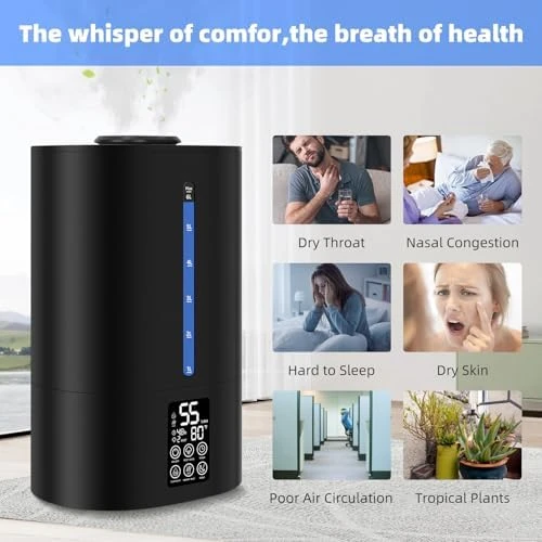 6 Gallon Humidifier with Cool and Warm Mist — Essential Oil Diffuser, Coolfiqu