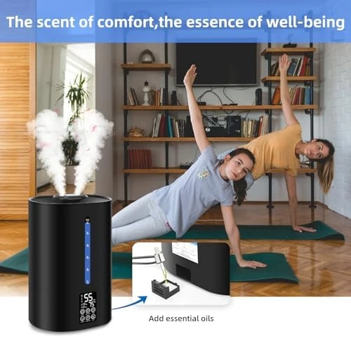 6 Gallon Humidifier with Cool and Warm Mist — Essential Oil Diffuser, Coolfiqu