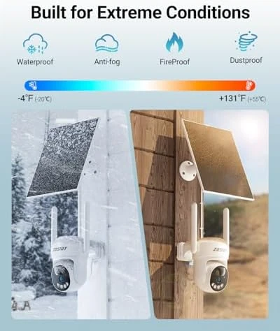 Cellular Security Camera with Solar Power and 360-Day Data — Security Camera, ZDSIOT