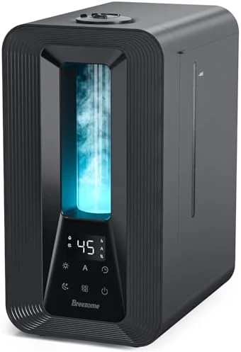 Cool Mist Top Fill Humidifier with Aroma Diffuser, Humidistat, Night Light — Humidifier, BREEZOME
