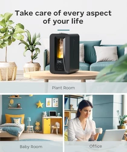 Cool Mist Top Fill Humidifier with Aroma Diffuser, Humidistat, Night Light — Humidifier, BREEZOME