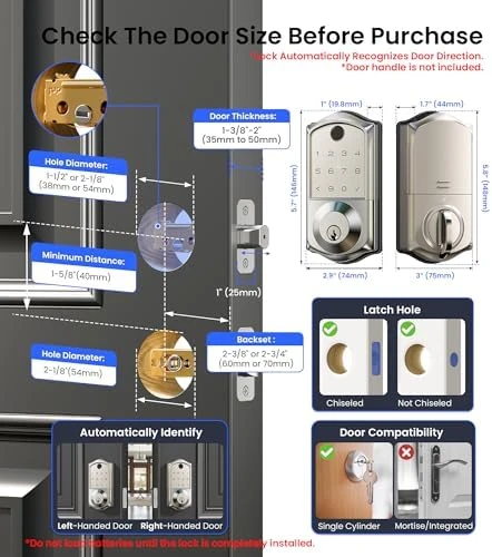 Fingerprint Smart Door Lock — Smart Lock, Veise