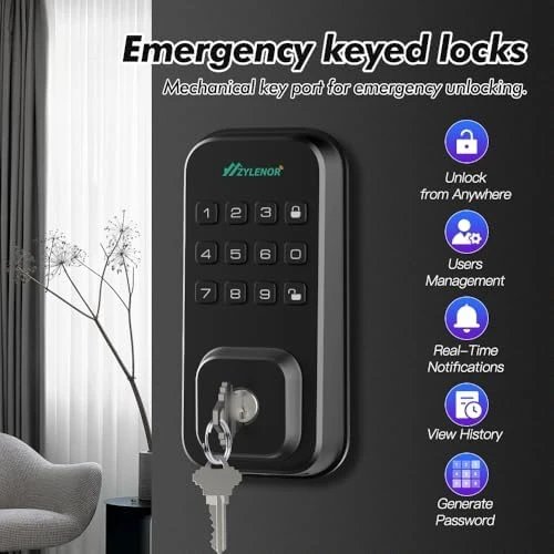 Keyless Entry Door Lock with Digital Keypad and Built-in WiFi — Smart Lock, Zylenor