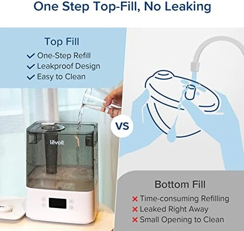 Large Room Cool Mist Humidifier with Essential Oil Diffuser — Humidifier, LEVOIT