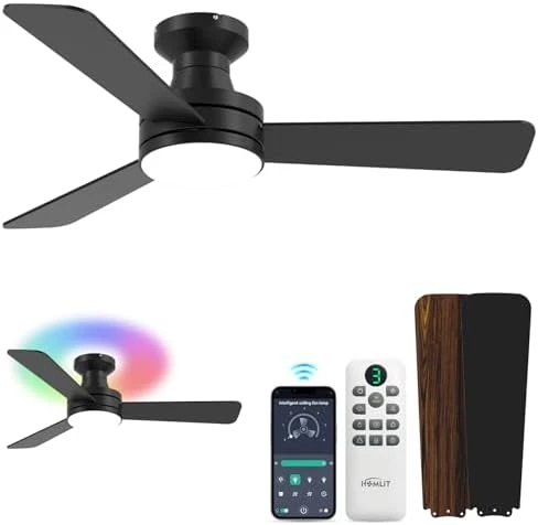 RGB Ceiling Fan with Light — Smart Fan, Homlit
