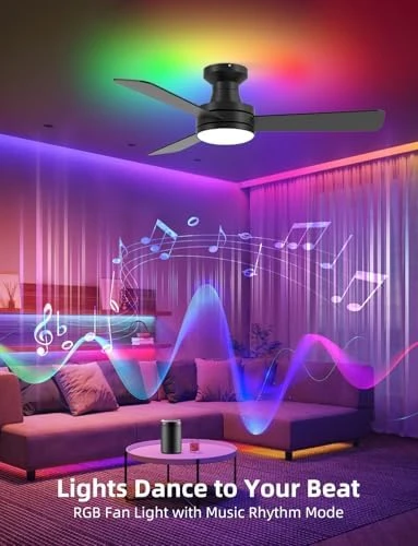 RGB Ceiling Fan with Light — Smart Fan, Homlit